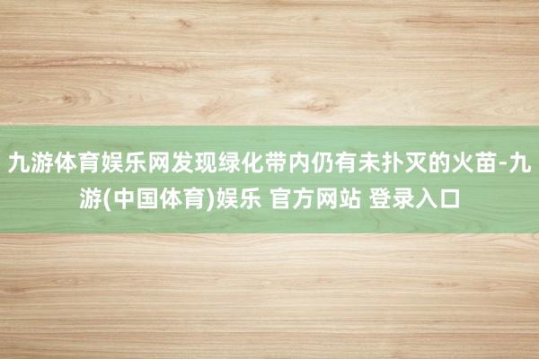 九游体育娱乐网发现绿化带内仍有未扑灭的火苗-九游(中国体育)娱乐 官方网站 登录入口
